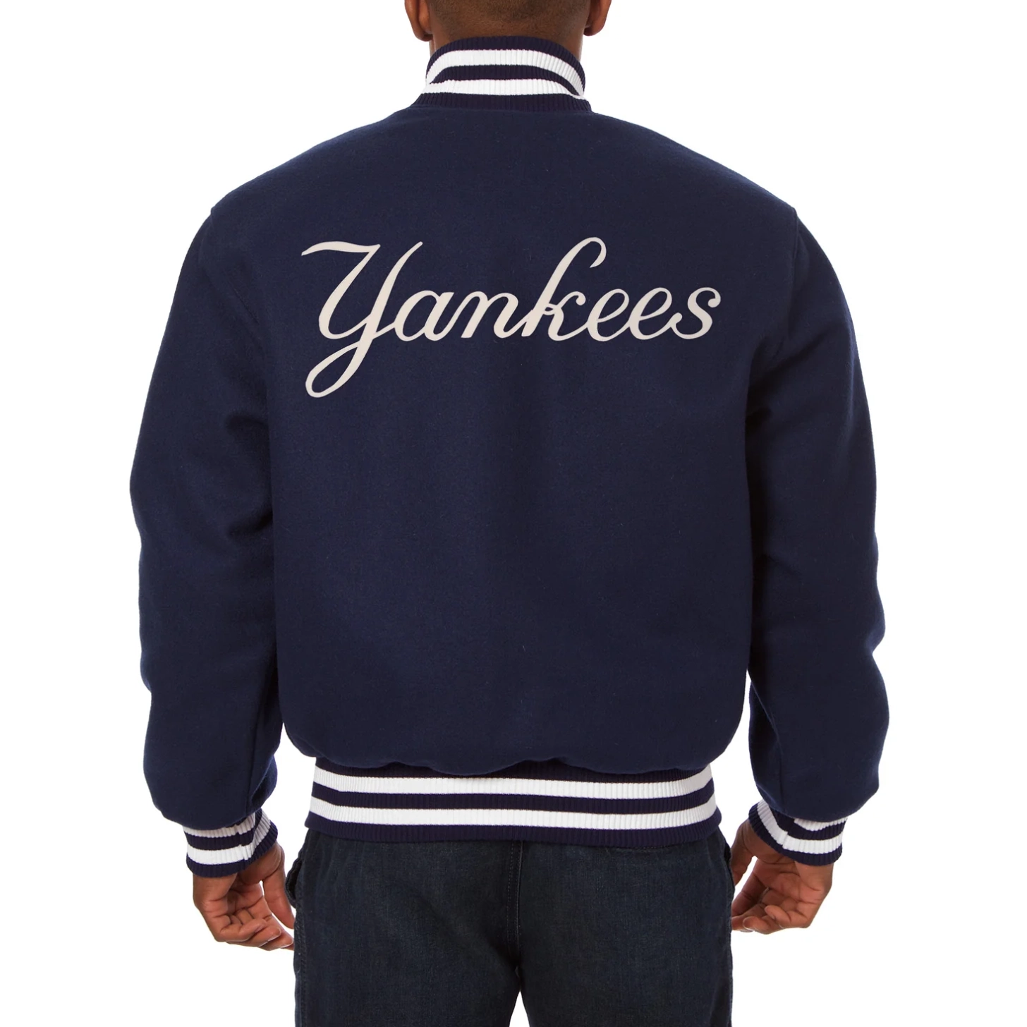 New york yankees handcrafted logo wool jacket navy 2