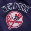 New york yankees mashup full snap satin varsity jacket navy 2 1