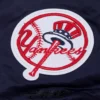 New york yankees mashup full snap womans satin varsity jacket navy 5