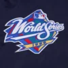 New york yankees mashup full snap womans satin varsity jacket navy 6