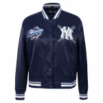 New York Yankees Mashup Women's Navy Satin Jacket