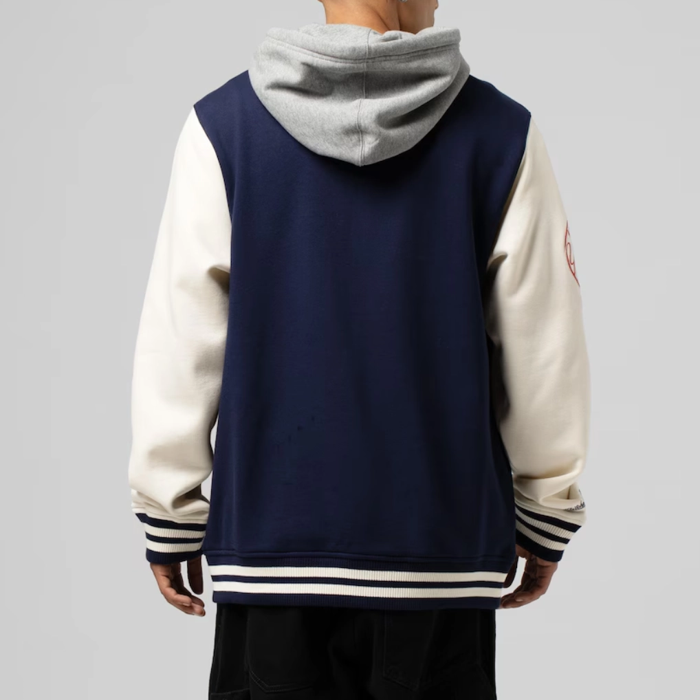 New york yankees navy sideline fleece navy and cream jacket