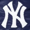 New york yankees old english full snap satin varsity jacket navy 2 1