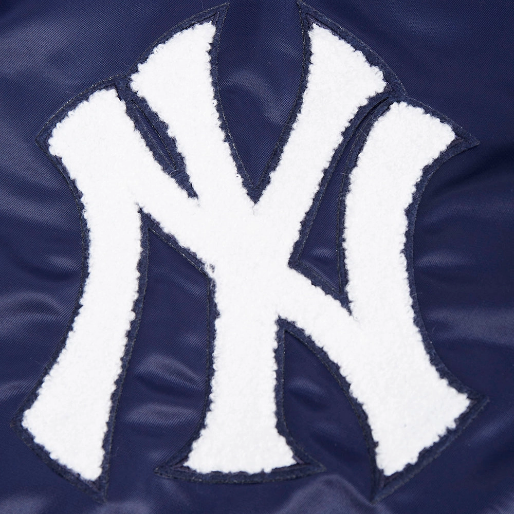 New york yankees old english full snap satin varsity jacket navy 2 1