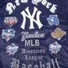 New york yankees old english full snap satin varsity jacket navy 3 1