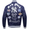 New york yankees old english full snap satin varsity jacket navy 4 1