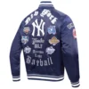 New york yankees old english full snap satin varsity jacket navy 5 1