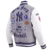 New york yankees old english wool leather varsity jacket greywhite 4 1