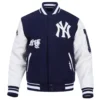 New york yankees old english wool leather varsity jacket navywhite 1 1
