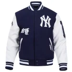 New York Yankees Old English Wool/Leather Jacket