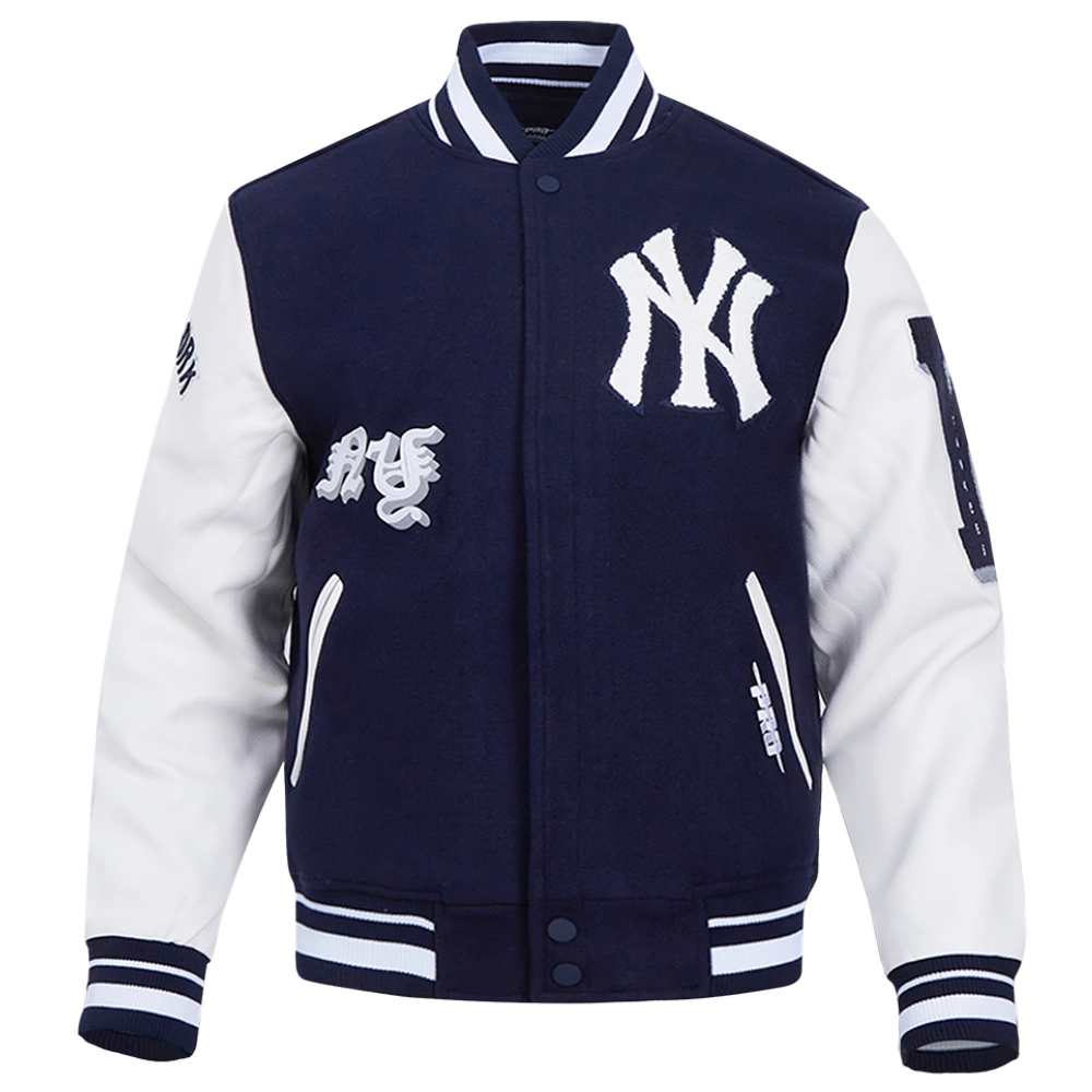 New york yankees old english wool leather varsity jacket navywhite 1 1