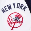 New york yankees old english wool leather varsity jacket navywhite 2 1