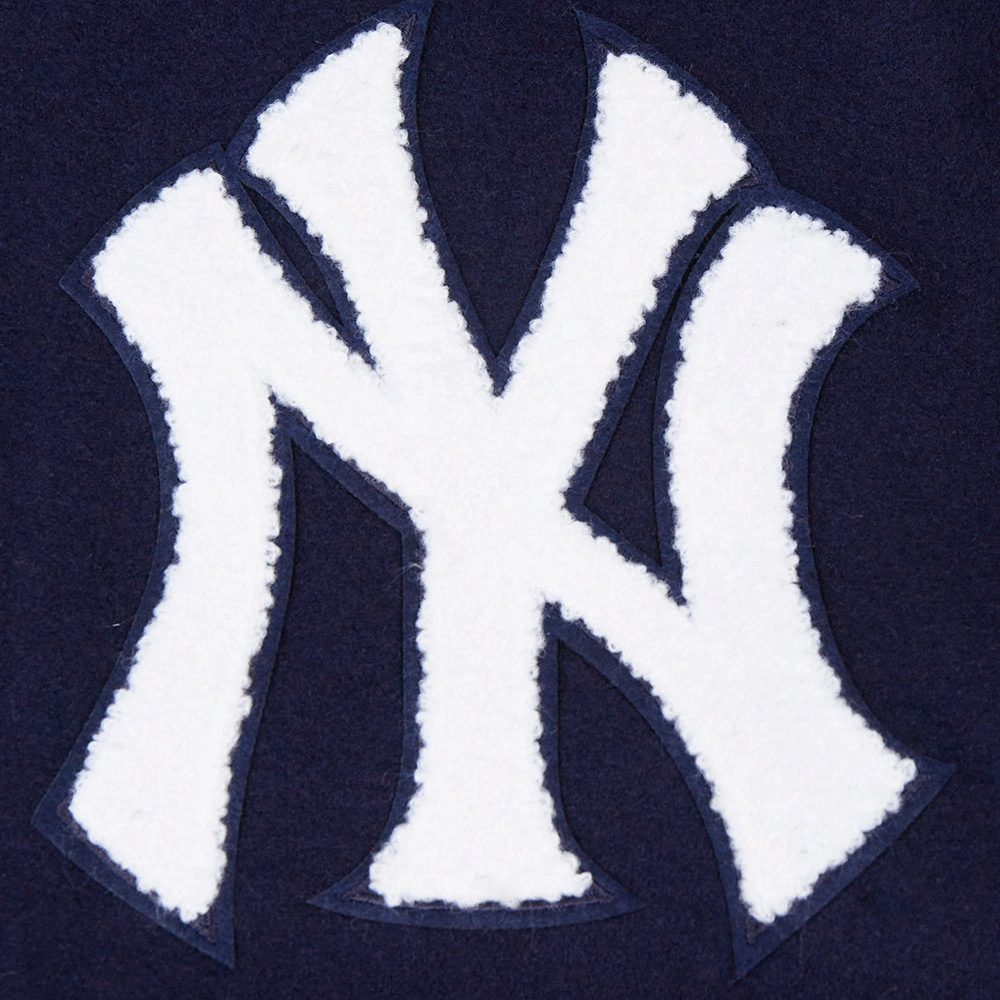 New york yankees old english wool leather varsity jacket navywhite 3 1
