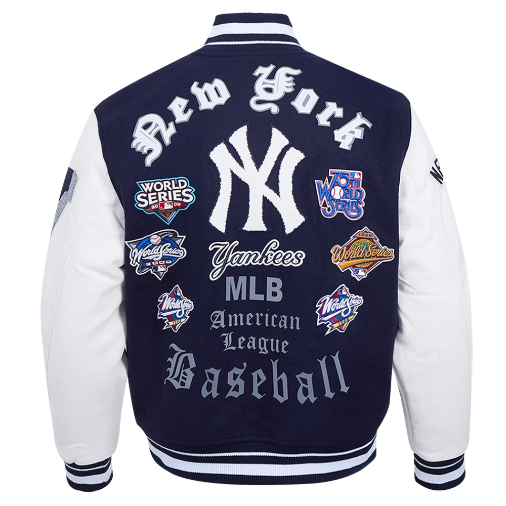 New york yankees old english wool leather varsity jacket navywhite 5 1