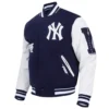 New york yankees old english wool leather varsity jacket navywhite 6 1