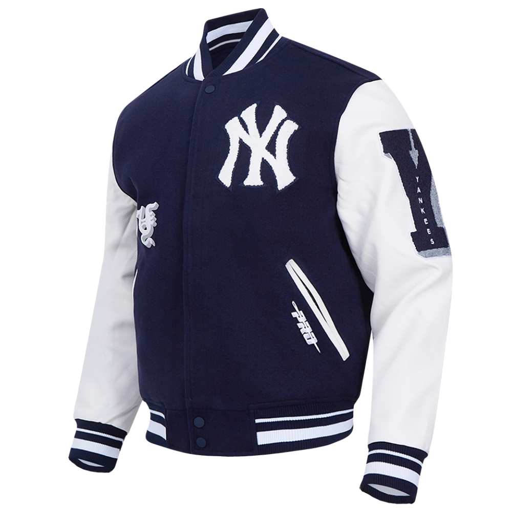 New york yankees old english wool leather varsity jacket navywhite 6 1