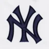 New york yankees power forward full snap satin varsity jacket white