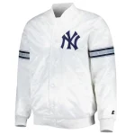 New York Yankees Power Forward White Satin Jacket