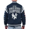 New york yankees quick full snap varsity jacket navy 1 1