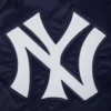 New york yankees retro classic womens full snap satin varsity jacket navy