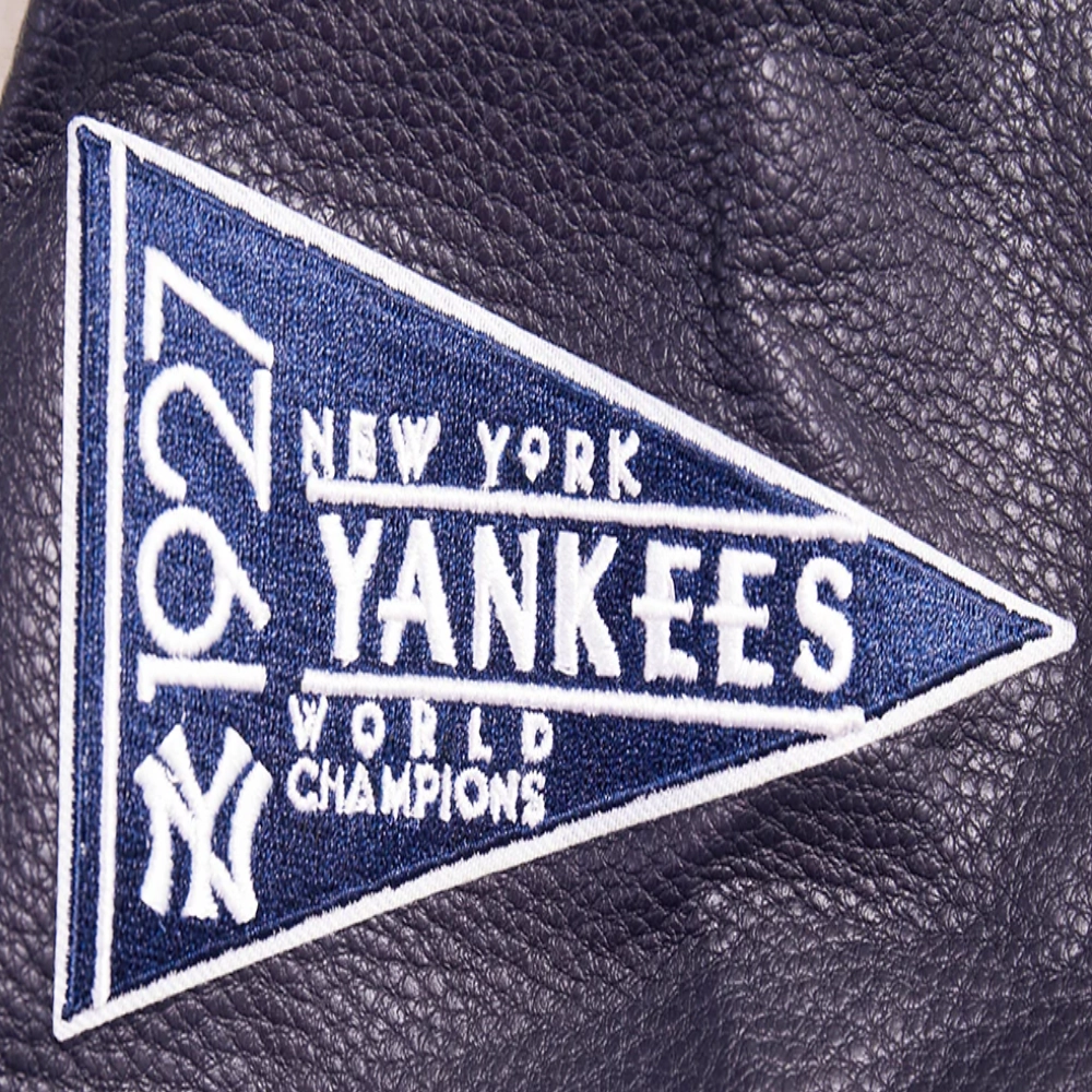 New york yankees retro classic womens wool leather varsity jacket cream black 1