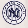 New york yankees retro classic womens wool leather varsity jacket cream black 3