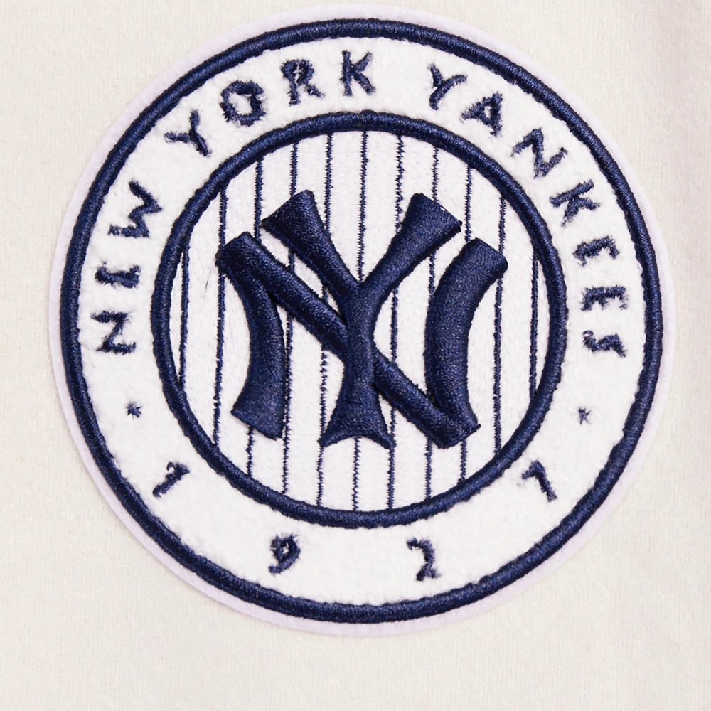 New york yankees retro classic womens wool leather varsity jacket cream black 3