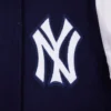 New york yankees retro classic womens wool leather varsity jacket navy white