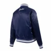 New york yankees script tail womens satin varsity jacket navy 3