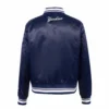 New york yankees script tail womens satin varsity jacket navy 4