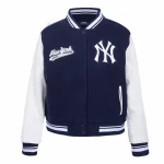 New York Yankees Script Tail Women’s Wool/Leather Jacket