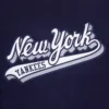 New york yankees script tail womens wool leather varsity jacket navywhite 4