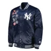 New york yankees starter patch satin varsity jacket navy 1