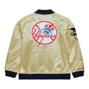 New york yankees team og 20 full zip satin varsity jacket gold 2