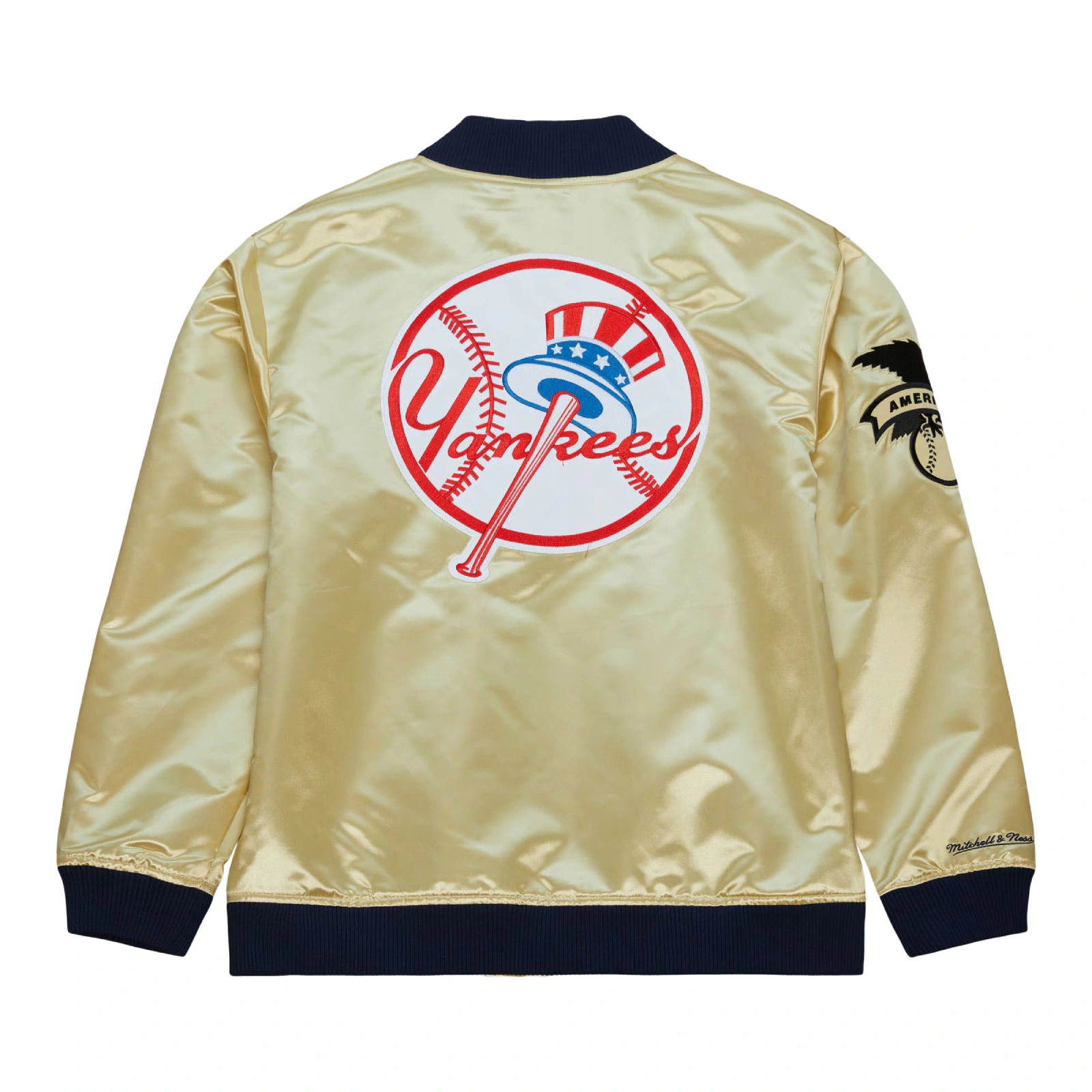 New york yankees team og 20 full zip satin varsity jacket gold 2