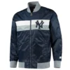 New york yankees the ambassador satin varsity jacket navy 2