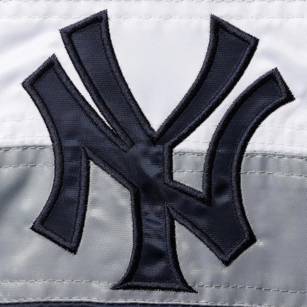 New york yankees the ambassador satin varsity jacket navy