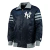 New york yankees the captain ii satin varsity jacket navy 1