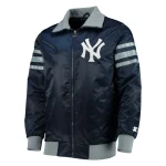 New York Yankees The Captain II Navy Satin Bomber Jacket