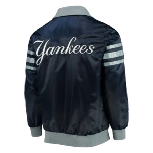 New york yankees the captain ii satin varsity jacket navy 2