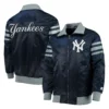 New york yankees the captain ii satin varsity jacket navy 4