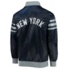 New york yankees the captain iii satin varsity jacket navy 1