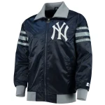 New York Yankees The Captain III Navy Satin Bomber Jacket