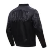 New york yankees triple black full snap satin varsity jacket 3