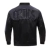 New york yankees triple black full snap satin varsity jacket 4