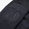 New york yankees triple black full snap satin varsity jacket 5