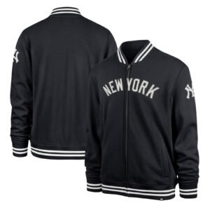 New york yankees wax pack full zip varsity jacket navy