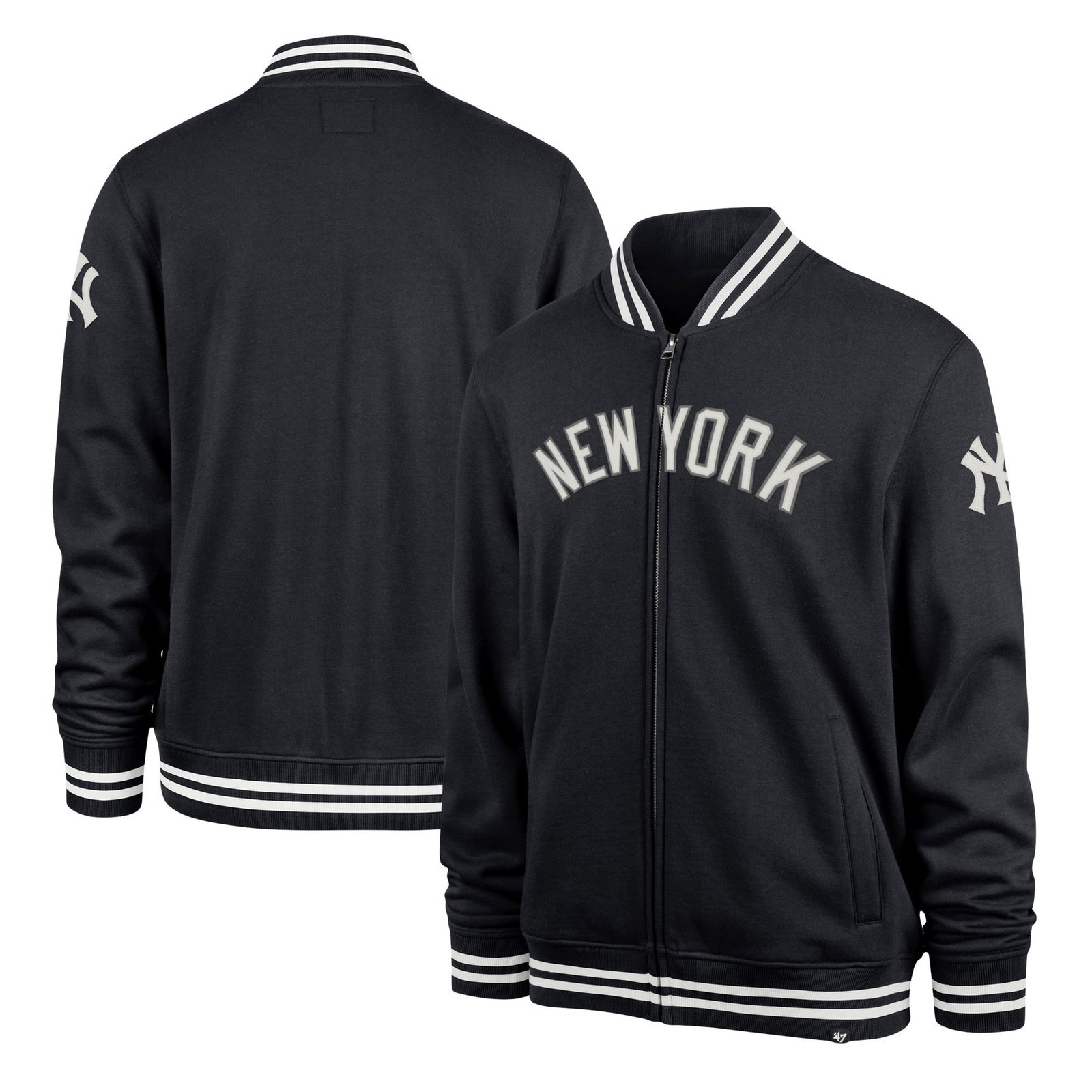 New york yankees wax pack full zip varsity jacket navy