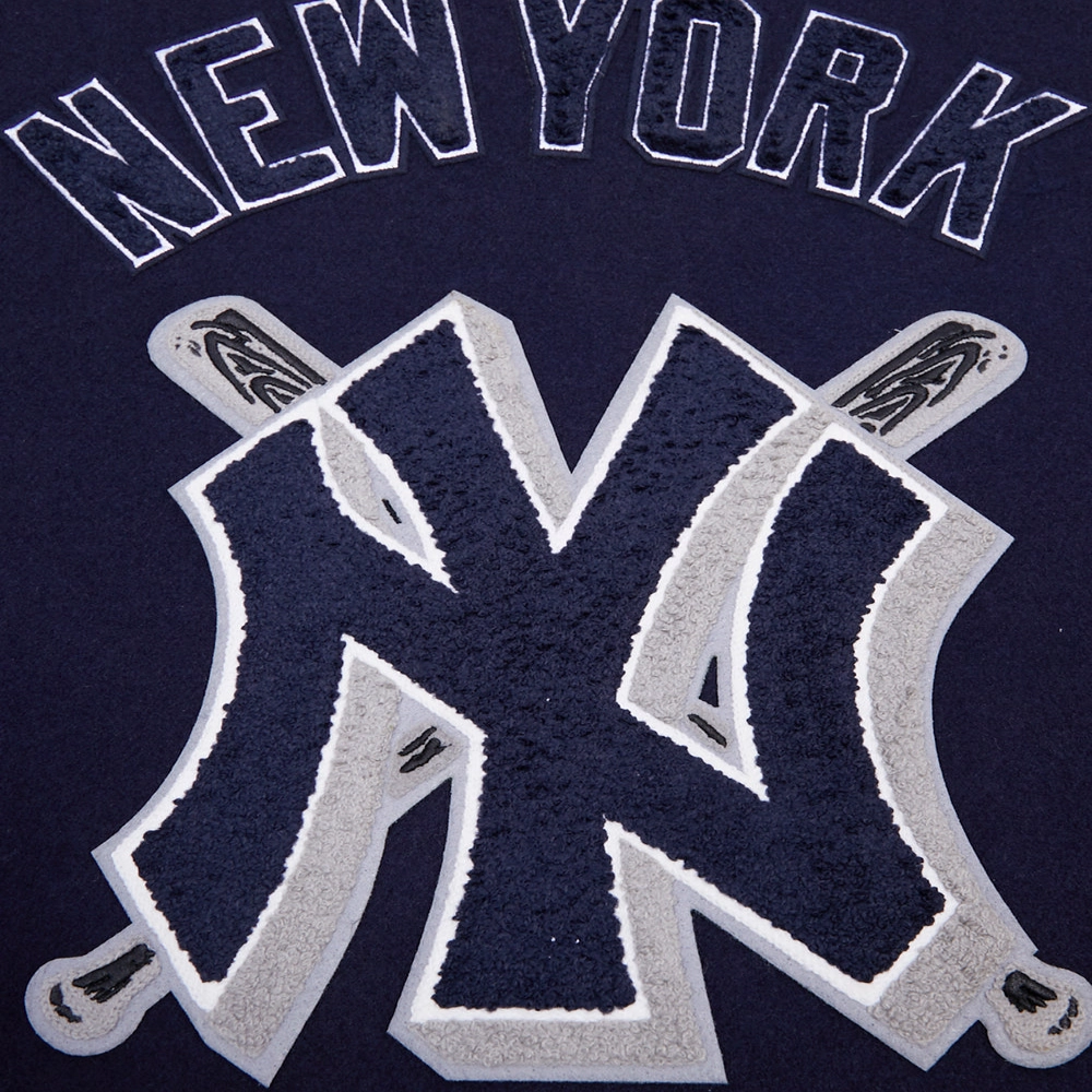 New york yankees womens mashup wool leather varsity jacket navywhite 2 1