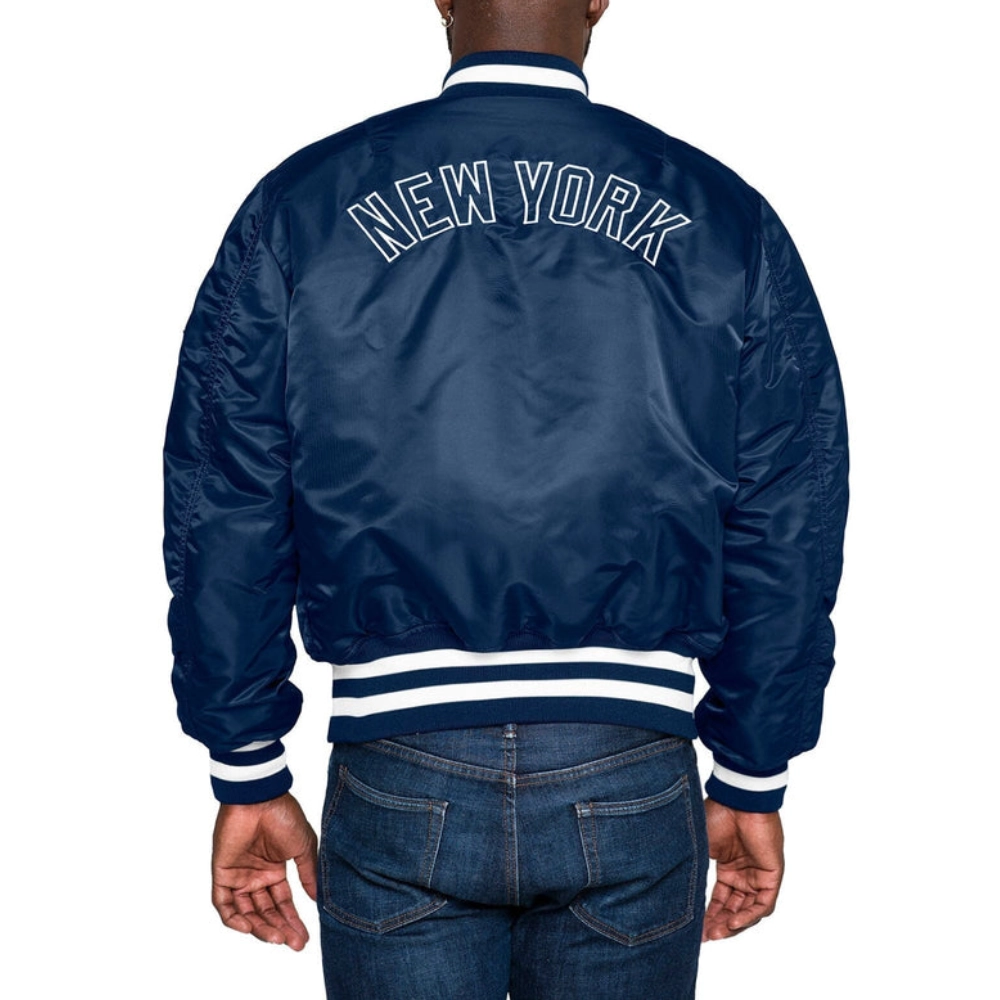 New york yankees x alpha x new era ma 1 bomber varsity jacket blue 2 1